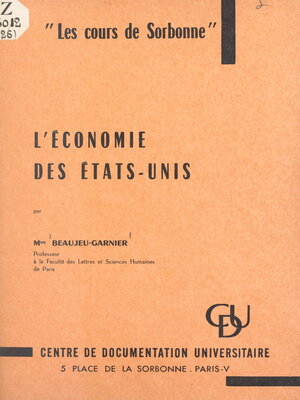 cover image of L'économie des États-Unis